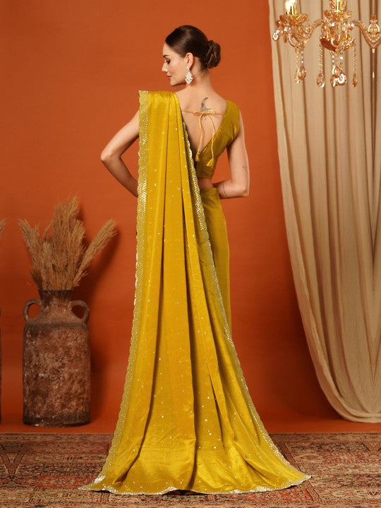 Festive Embellished Tissue Mysore Silk Saree