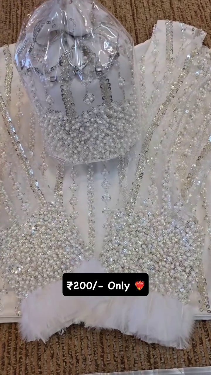 Dhamakaa Exclusive Sale White Sequinned Embellished Saree Sale