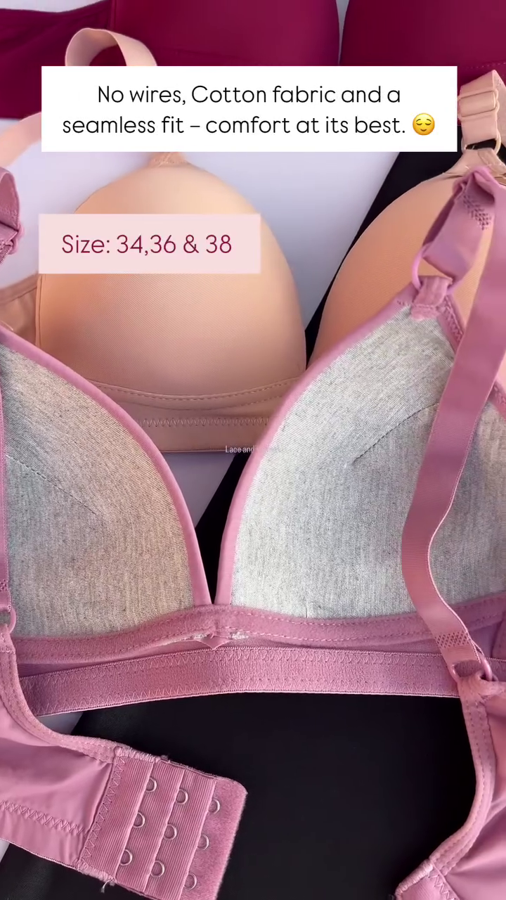 Winter Sale Most comfortable Seamless Bra in Maroon, Pink & Nude