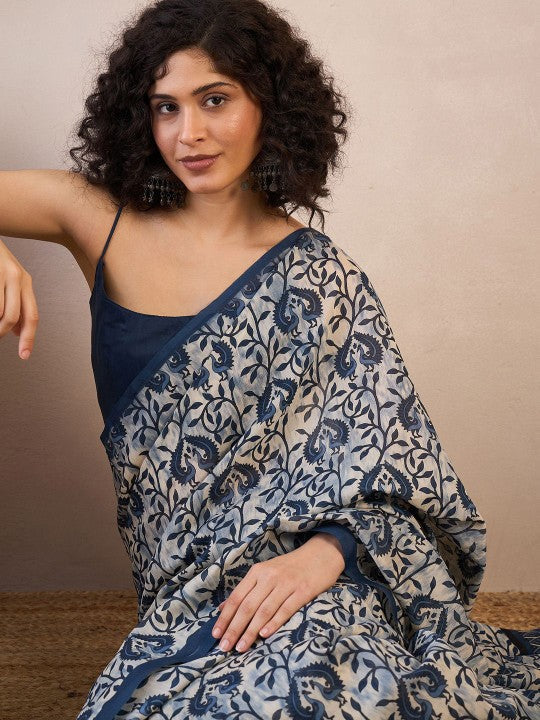 Festive Ethnic Motifs Ready to Wear Dabu Saree