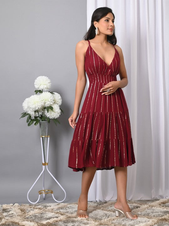 Trendy Women's Fit & Flared Western Wear Dress