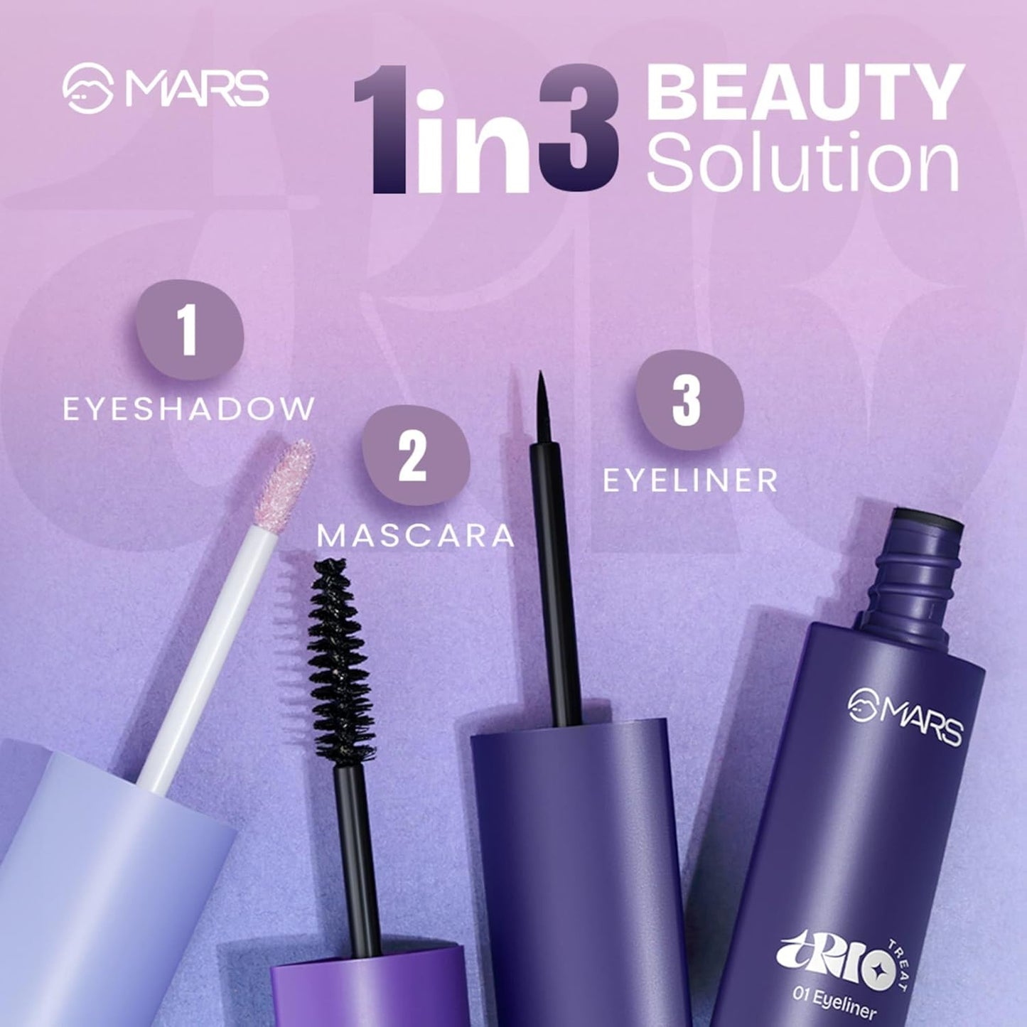 Dhamakaa Exclusive Sale MARS TRIO Treat 3-IN-1 Eye Makeup Kit with Eyeliner AK2(5JN)