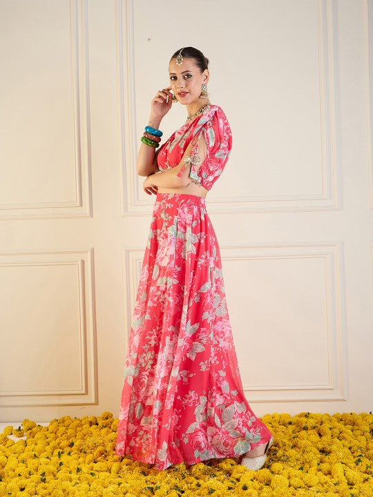 Printed Festive Ready to Wear Lehenga With Blouse