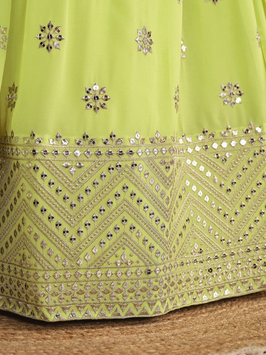 Festive  Semi-Stitched Georgette Lehenga & Unstitched Blouse With Dupatta