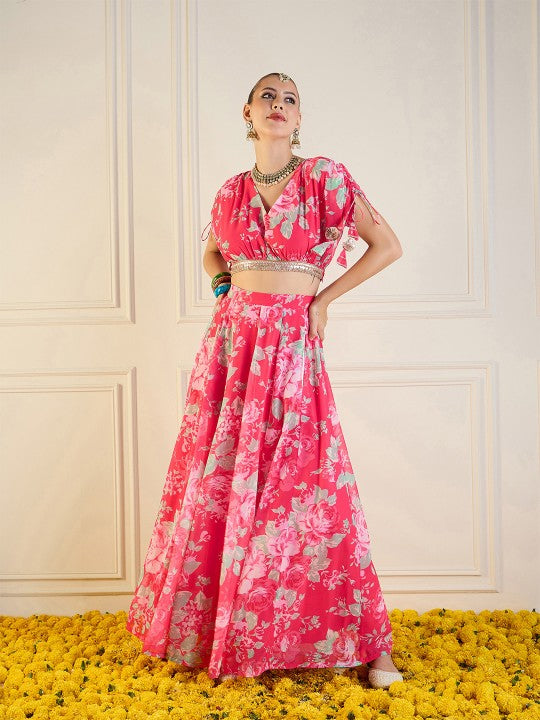 Printed Festive Ready to Wear Lehenga With Blouse