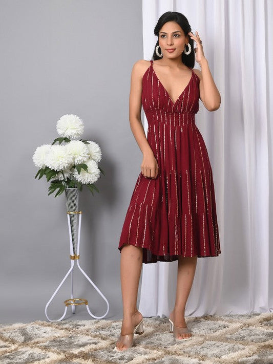 Trendy Women's Fit & Flared Western Wear Dress
