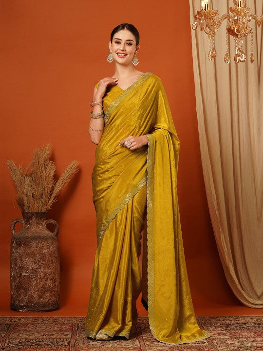 Festive Embellished Tissue Mysore Silk Saree