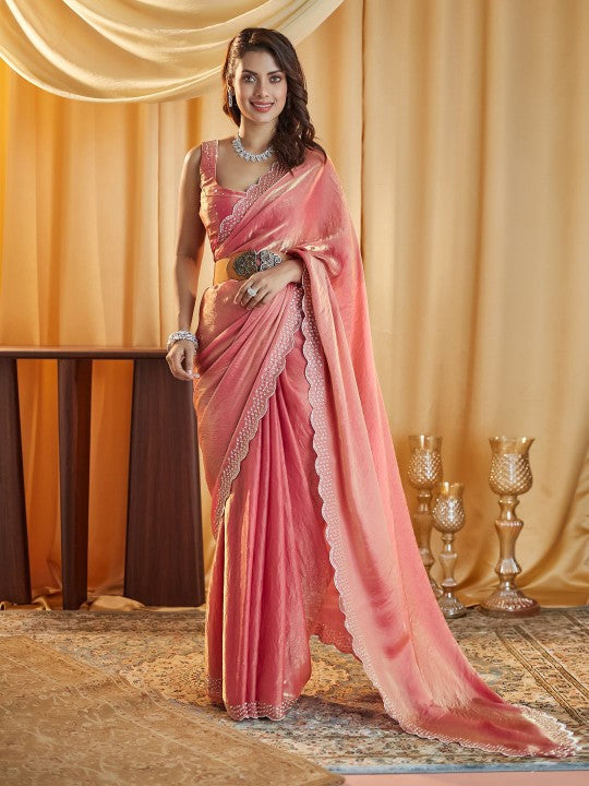 Beads and Stones Pure Silk Saree Festive