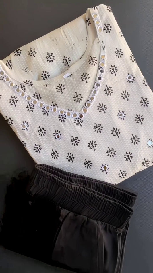 Festive Sp Most Trending Kurta Set White and Black