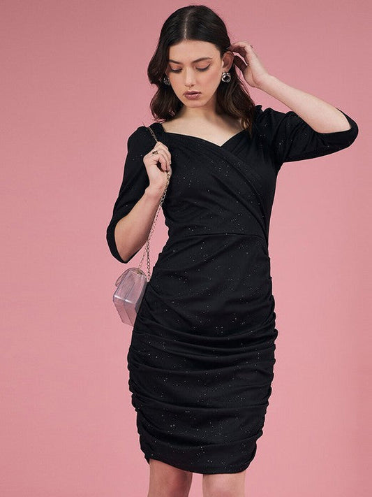 Trendy Black Sweetheart Neck Sheath Dress