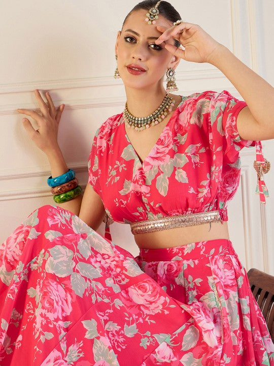 Printed Festive Ready to Wear Lehenga With Blouse
