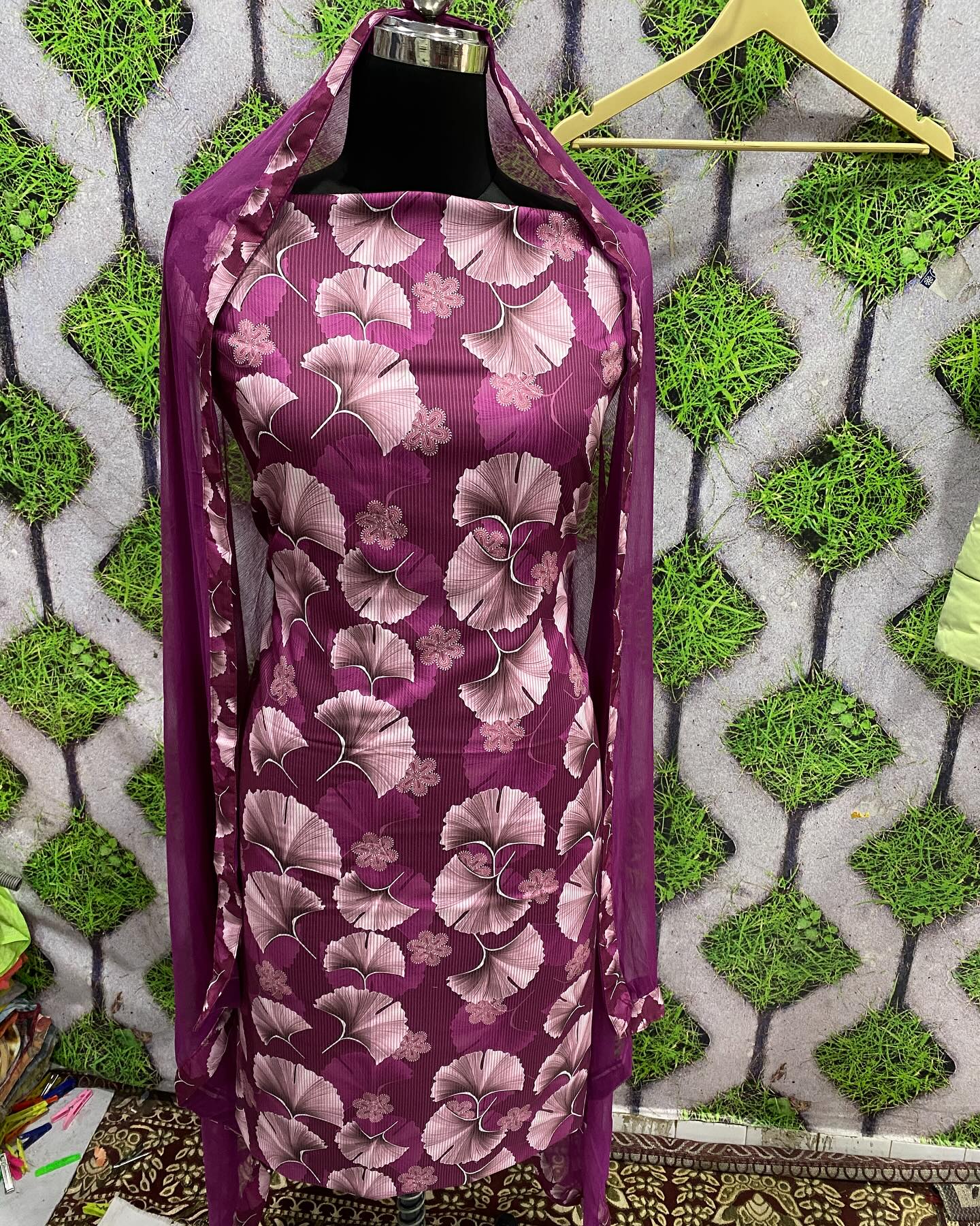 Festive Sp Daily wear Georgette Floral Purple Dress