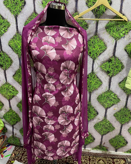 Festive Sp Daily wear Georgette Floral Purple Dress