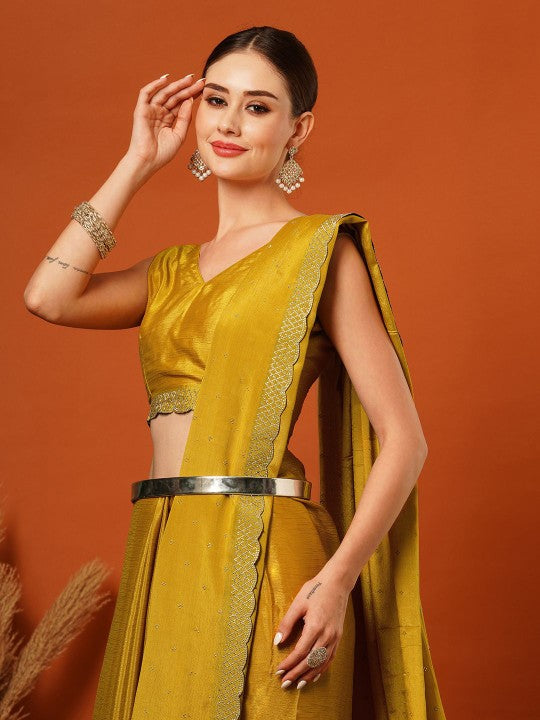 Festive Embellished Tissue Mysore Silk Saree