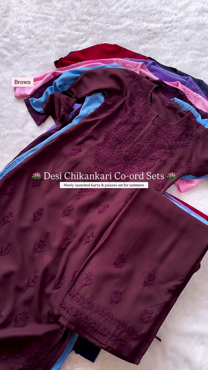 Festive Sp Lucknowi Chikankari Rayon Long Top Maroon