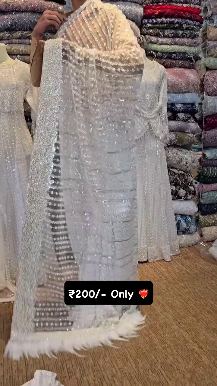 Dhamakaa Exclusive Sale White Sequinned Embellished Saree Sale