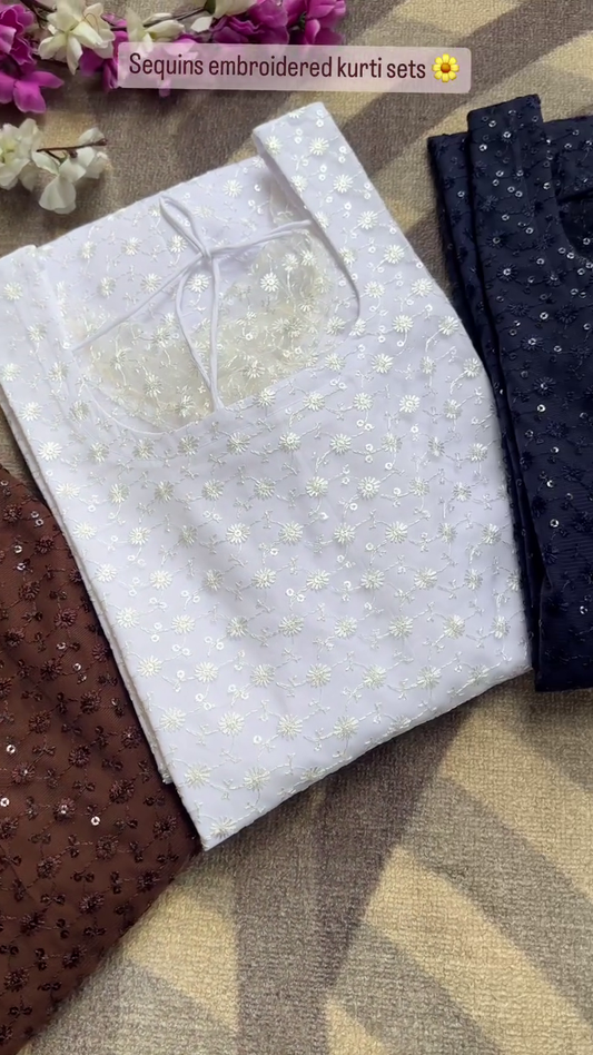 Dhamakaa Exclusive Sale Nudy White Dress Set with Sequin work only 90/- (JL28-1.2)