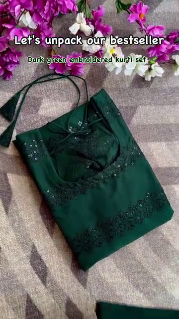 Dhamakaa Exclusive Sale Dark Green Designer Dress Set with Sequin work only 90/- (1AG-1.3)