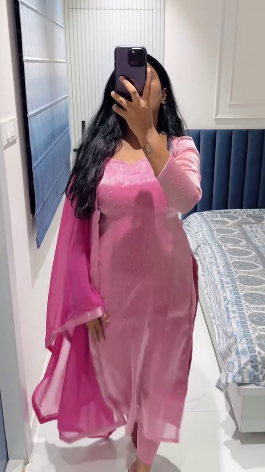 Dhamakaa Exclusive Sale Designer Pink Dress Set only 90/- 2AG6