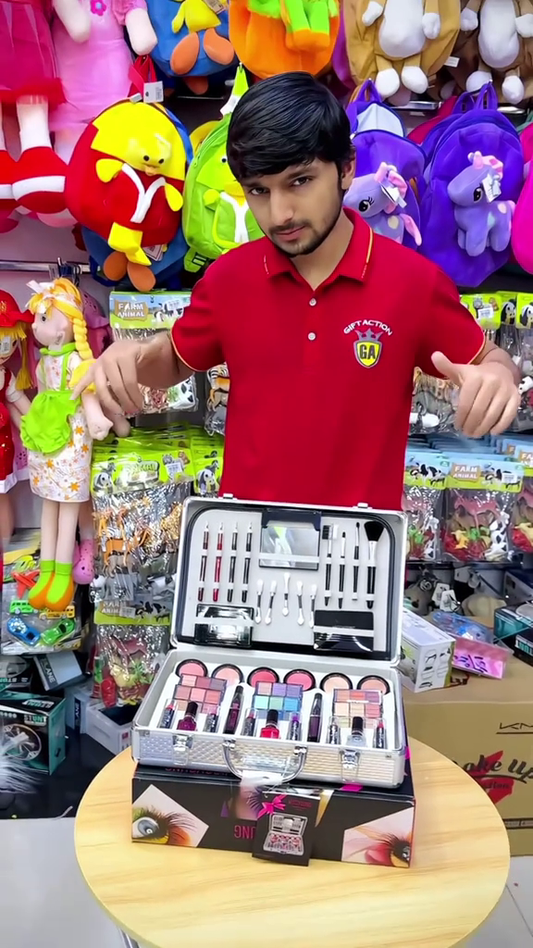 Winter Sale ✨ Stylish Makeup Kit with Mirror – Portable Beauty Set (2dec1)